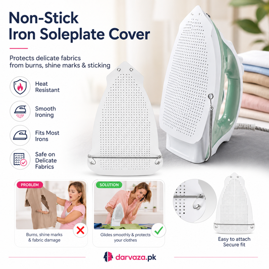 Pack of 2 Non-Stick Iron Soleplate Cover | 2 Iron Protectors Shoe for Clothes – Heat Resistant & Fabric Safe