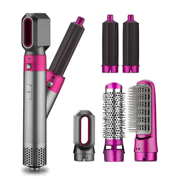 5 in 1 Electric Hot Air Brush Straightener and Dryer with Box Packing
