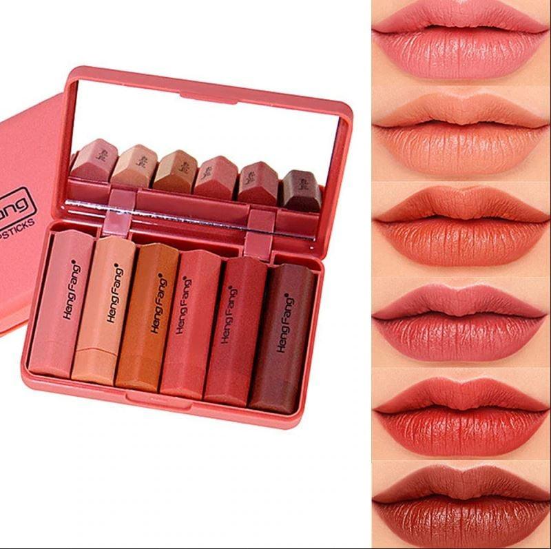 Heng Fang Mini Lipstick (Pack of 6) – Long Lasting Matte Shades