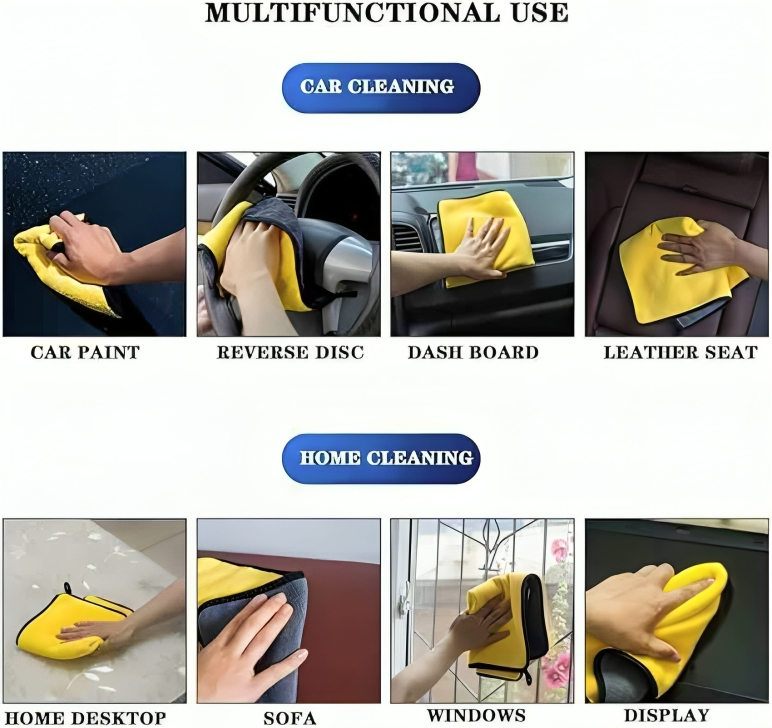 (Pack of 3) Microfiber Multifunctional Cleaning Cloth