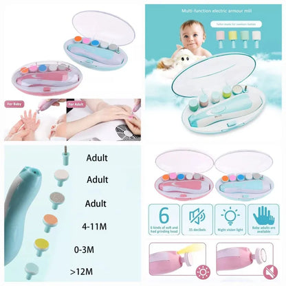 6in1 Rechargeable Electric Nail Trimmer for Baby Kid and Adult