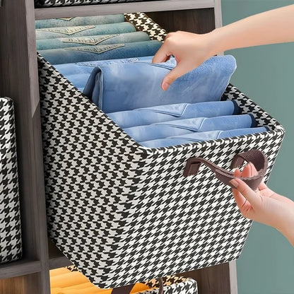 Checkered Storage Cubes - Houndstooth Premium Washable Foldable Storage Box – Large Capacity Organizer