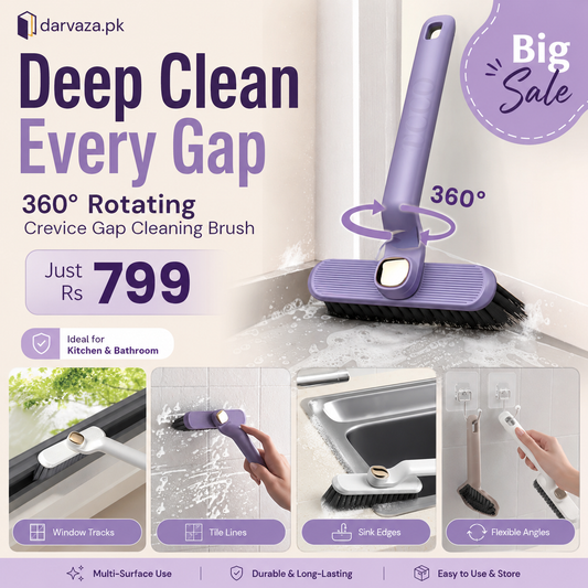 360° Rotating Crevice Gap Cleaning Brush with Cleaning Tool