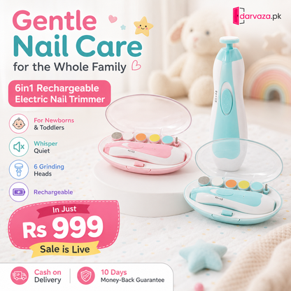 6in1 Rechargeable Electric Nail Trimmer for Baby Kid and Adult
