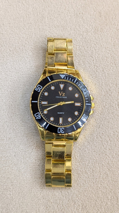 VZ Aurelia Golden Round Black Man Watch