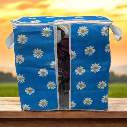 (Pack of 4) Printed Clothing Storage Organizer Bags For Traveling Home and Outdoor Use