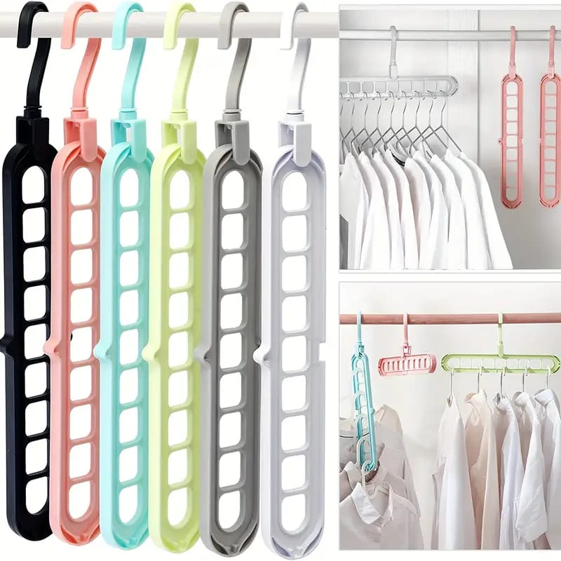 (Pack of 10) 9 Hole Rotatable Hanger Space Saving Organizer