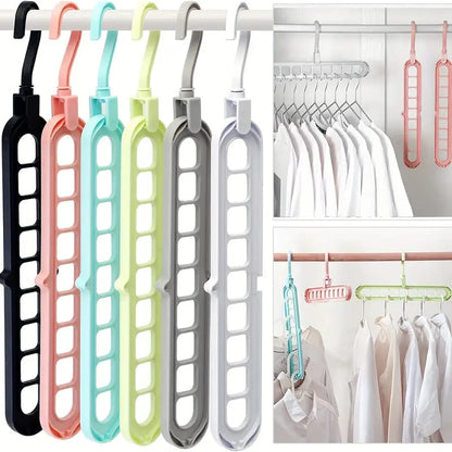 (Pack of 10) 9 Hole Rotatable Hanger Space Saving Organizer