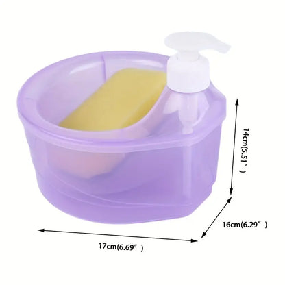 2 in 1 Soap Dispenser And Scrubber Holder With Sponge Cady For Home and Outdoor Use