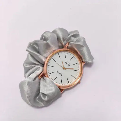 Women’s Pack of 2 Scrunchie Strap Quartz Watch Random colours