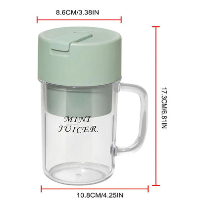 Portable Mini USB Rechargeable Juicer Blender with 6 Rotating Blades and Straw Cup For Effortlessly Blends Fruits, Veggies, and More