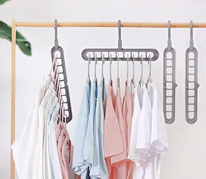 (Pack of 10) 9 Hole Rotatable Hanger Space Saving Organizer